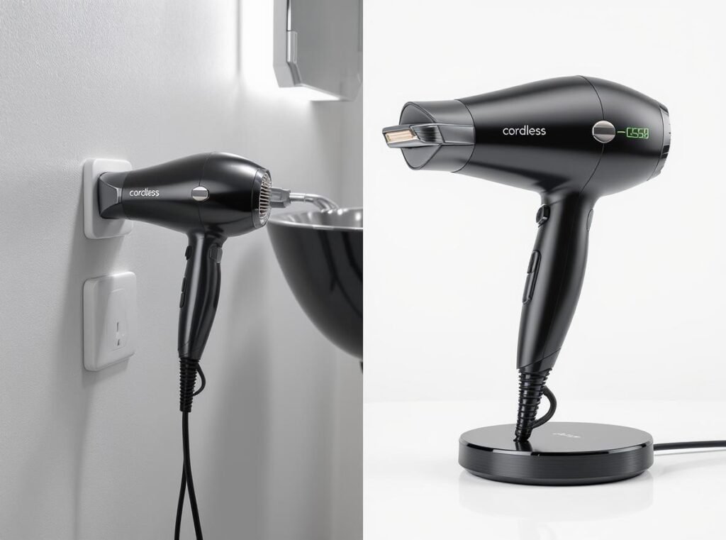 cordless vs corded hair dryer comparison professional salon equipment