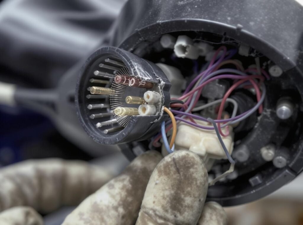Hair dryer internal components showing common failure points and safety features