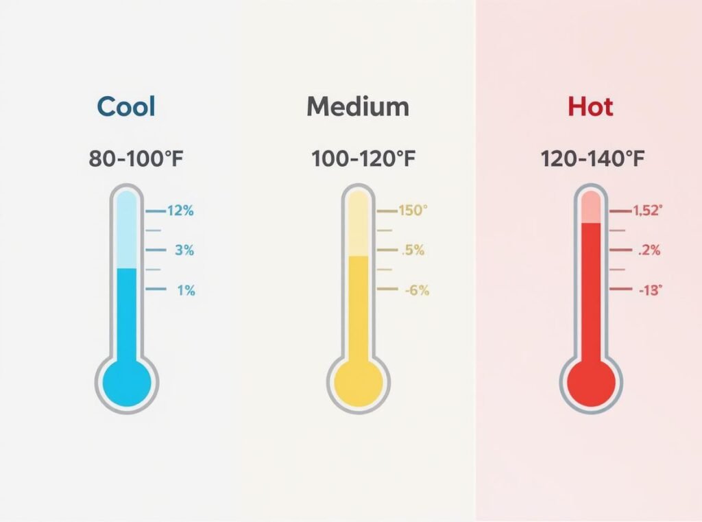Hair dryer temperature ranges chart for different hair types