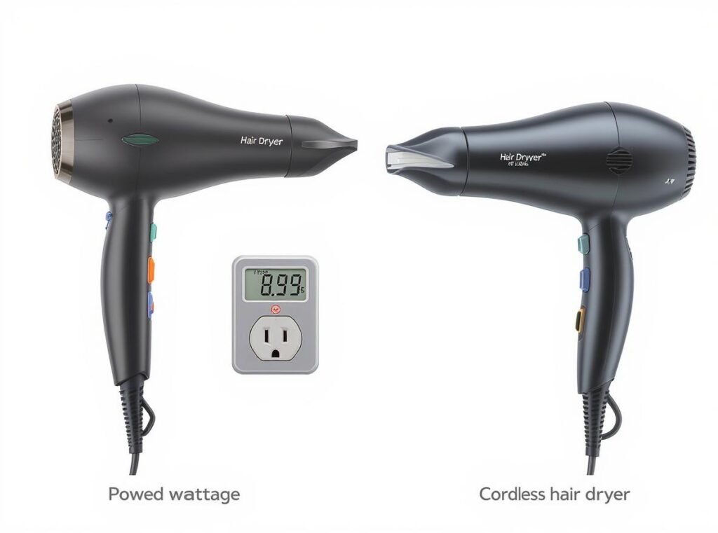 hair dryer power output wattage comparison corded vs cordless