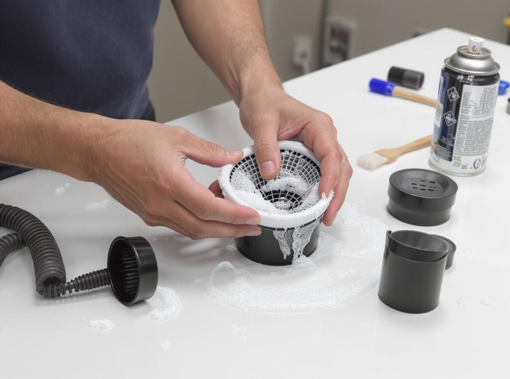 Step-by-step hair dryer filter cleaning and maintenance process