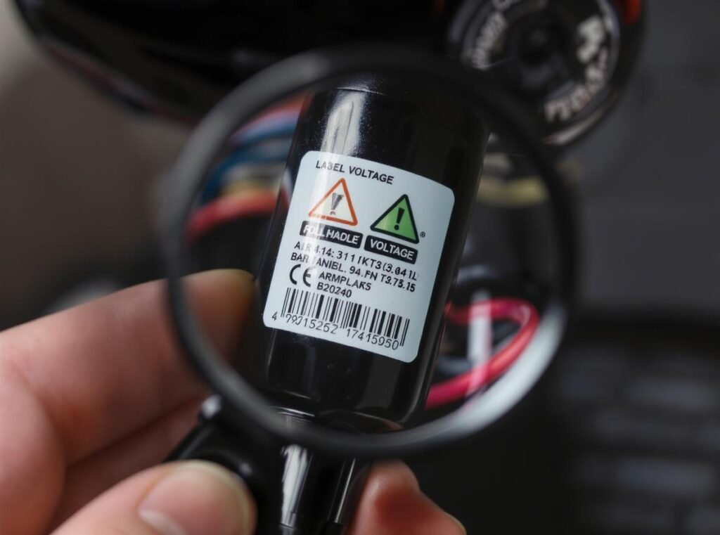 Checking hair dryer voltage label for international travel compatibility