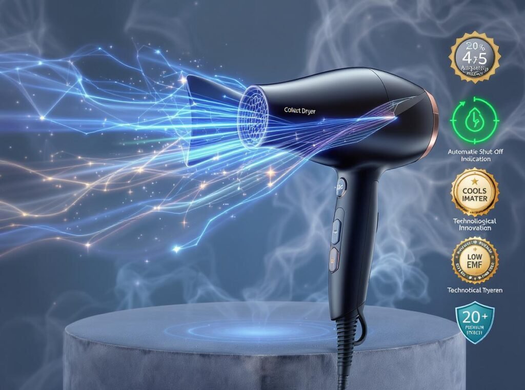 Modern hair dryer with pregnancy-safe features - ionic technology