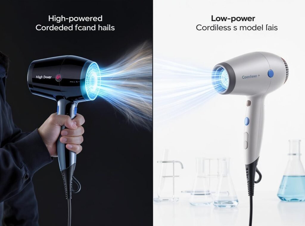 hair dryer power output airflow performance wattage effects
