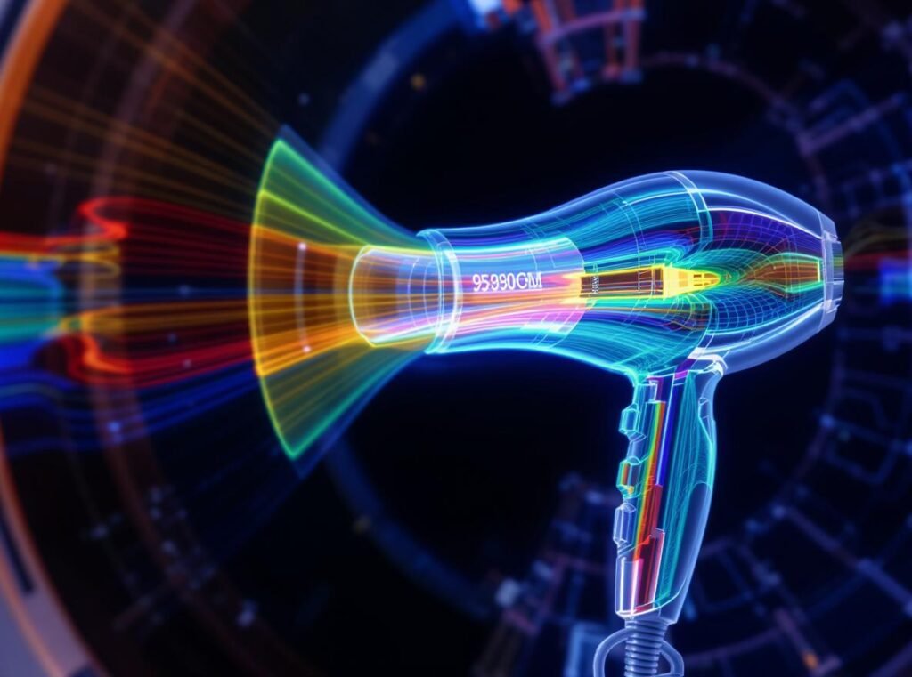 Airflow engineering and wind tunnel testing for optimized hair dryer performance