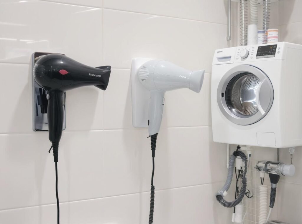 Alternative hair dryer solutions including cordless, wall-mounted, and organized traditional models
