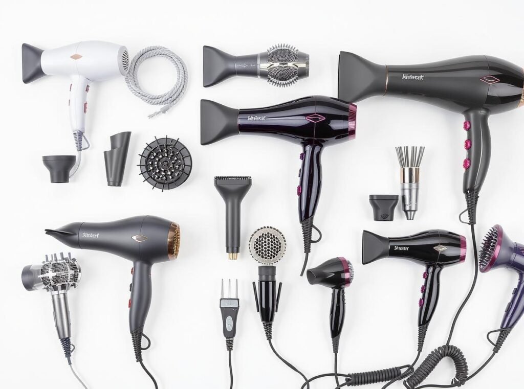 Lightweight professional hair dryers selection variety models comparison