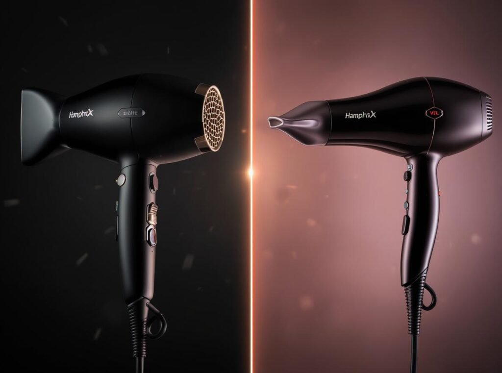 Professional salon hair dryer compared to consumer home model
