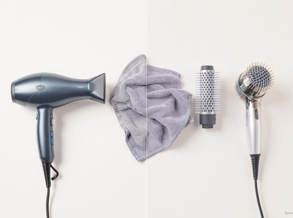 Alternative hair drying methods compared to traditional blow dryers