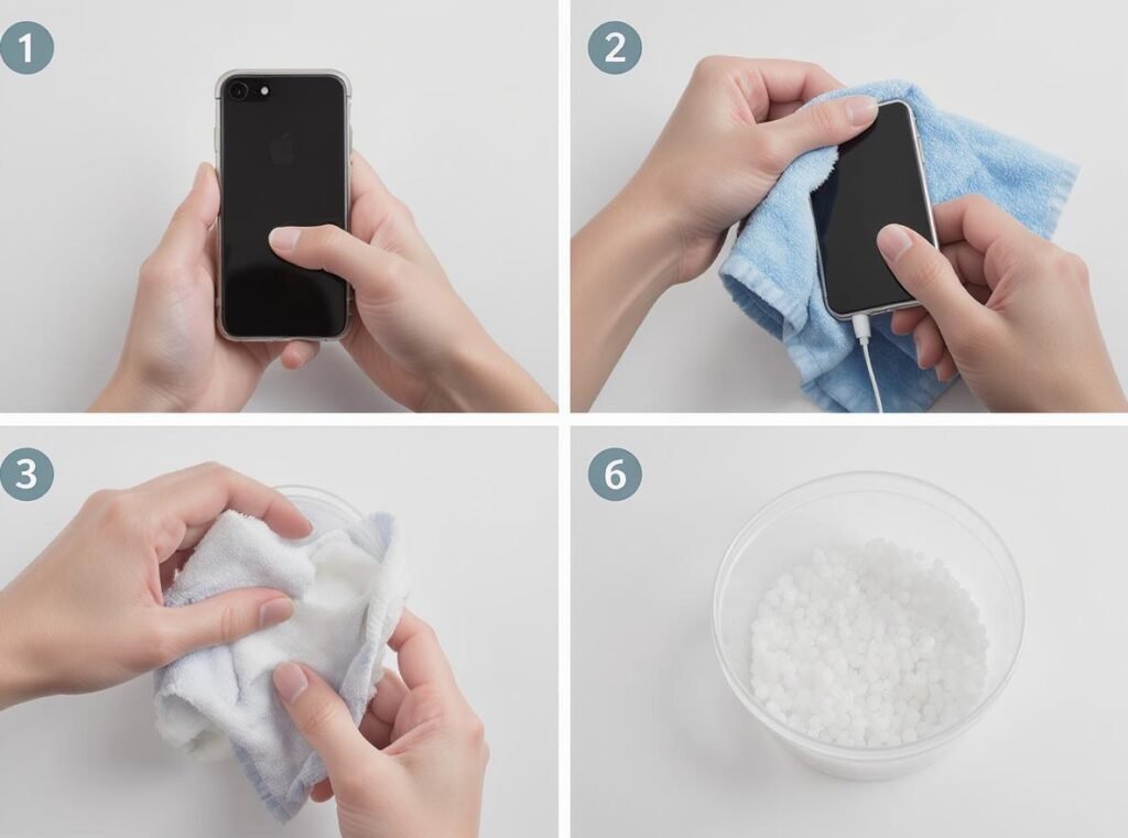 Safe phone water damage recovery tools and methods