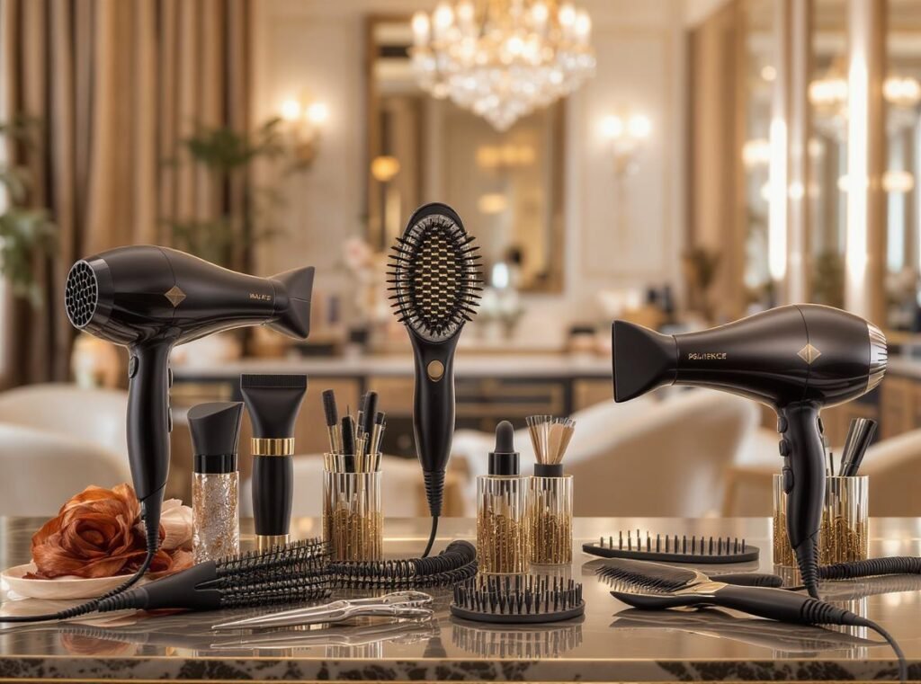 Professional salon-quality hair dryer attachments for home use - luxury styling tools and techniques