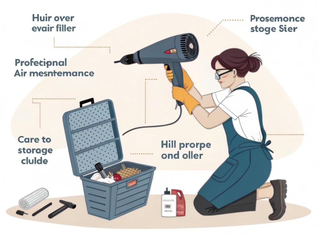 Hair dryer maintenance showing filter cleaning and proper care techniques