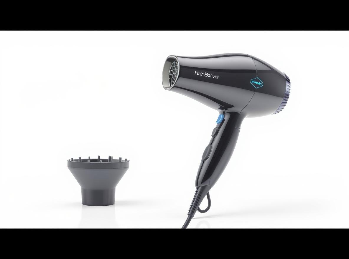 Hair dryer with removable air filter component highlighted