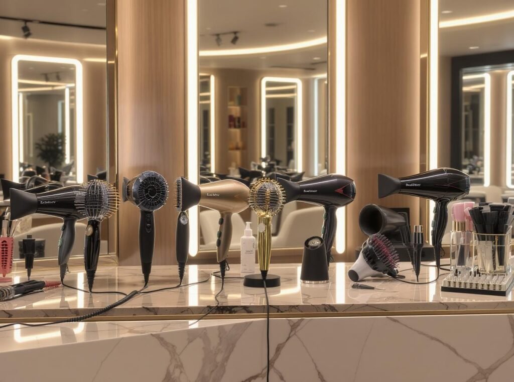Best hair dryer brands in India 2025 - professional salon equipment display