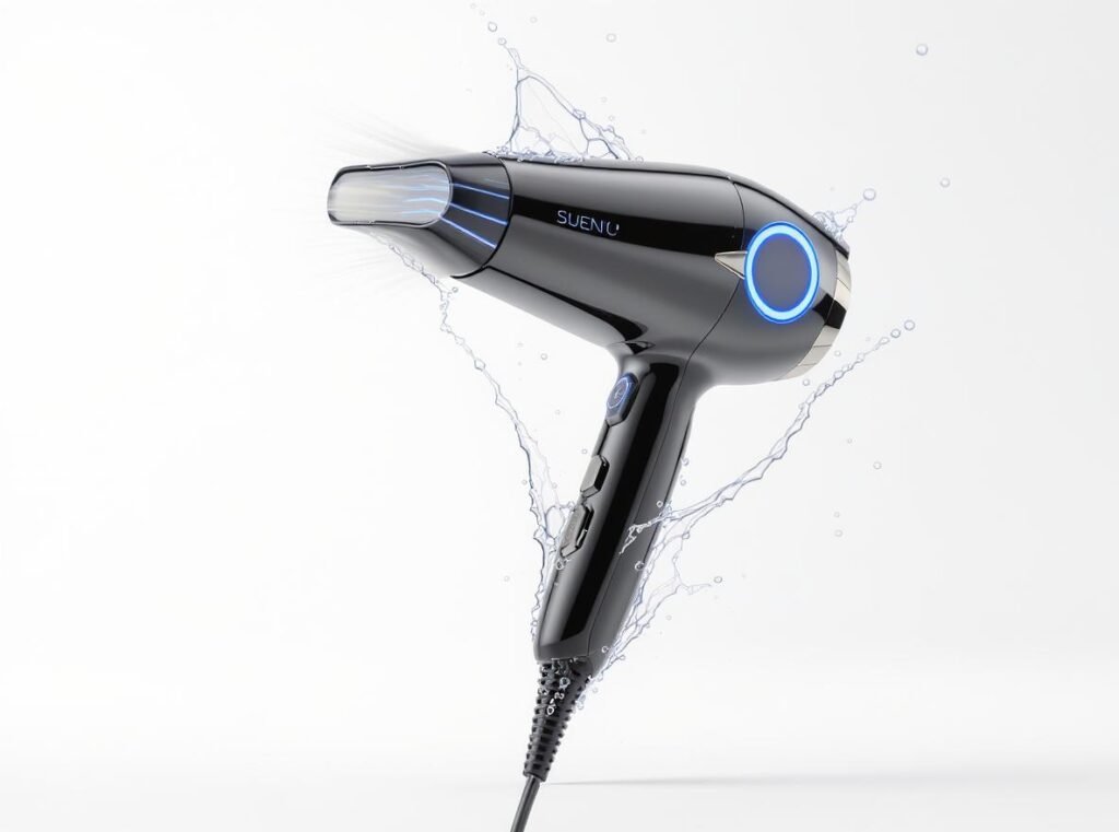 Modern moisture-sensing hair dryer with advanced sensor technology