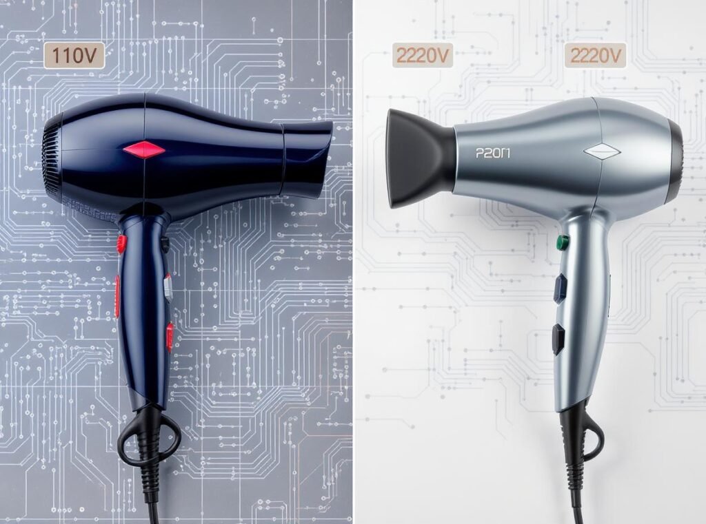 110V vs 220V hair dryer manufacturing differences comparison