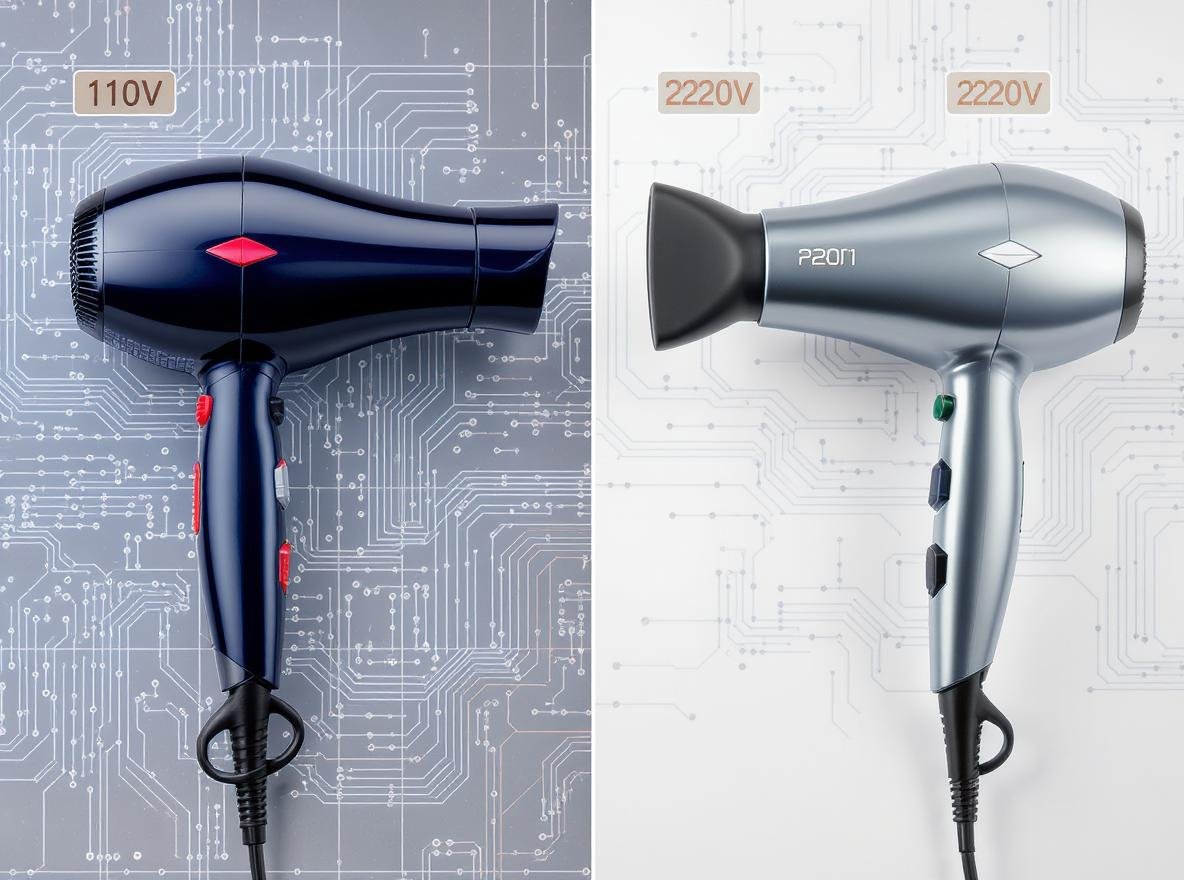 110V vs 220V hair dryer manufacturing differences comparison