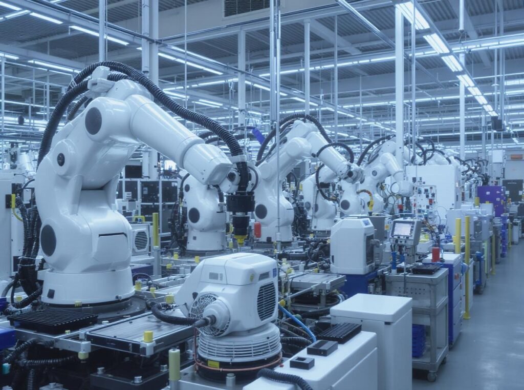 Modern hair dryer manufacturing facility showing advanced quality control processes
