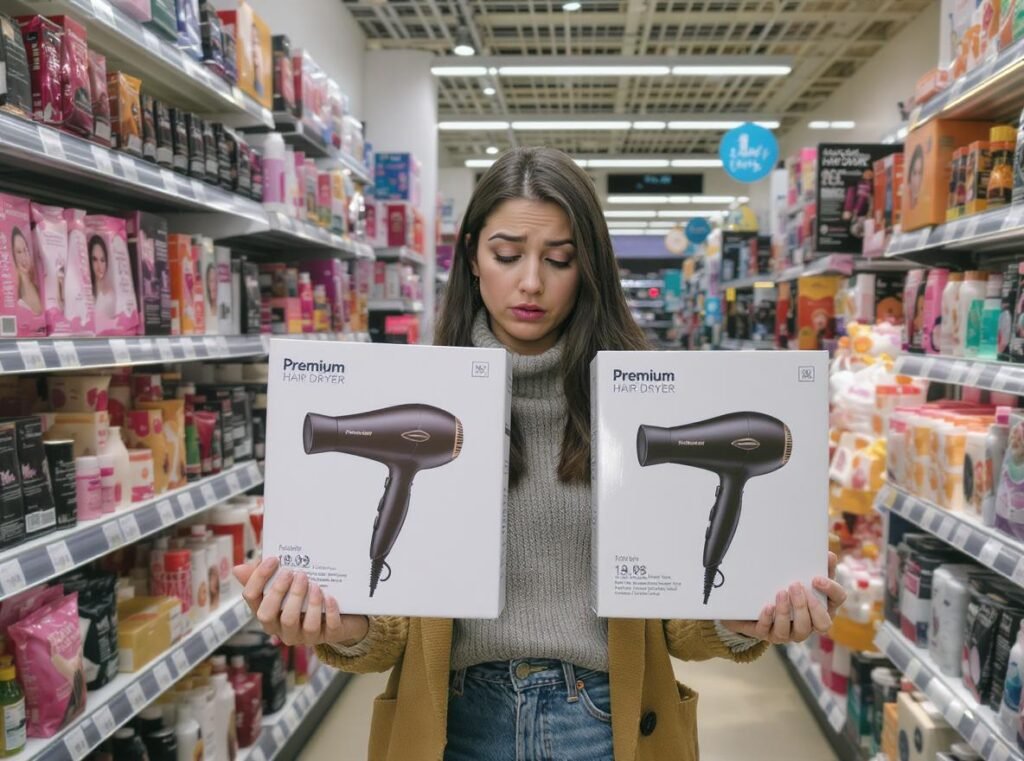 Shark vs Dyson hair dryer technical specifications comparison chart