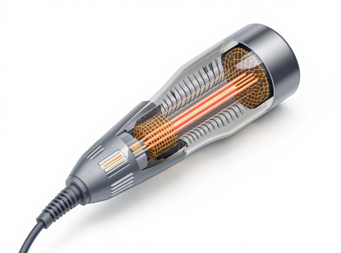 Woman comparing hot air brush versus traditional hair dryer styling methods side by side