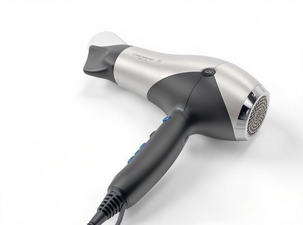Modern hair dryer with large buttons and elderly-friendly features