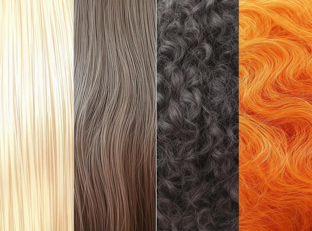 Different hair types requiring different drying approaches - fine, thick, curly, and coarse hair comparison