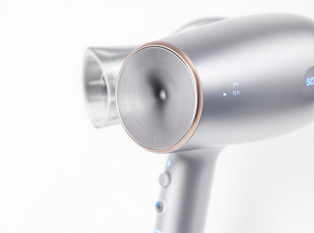 Hair dryer temperature control dial showing low heat settings for post-surgery care