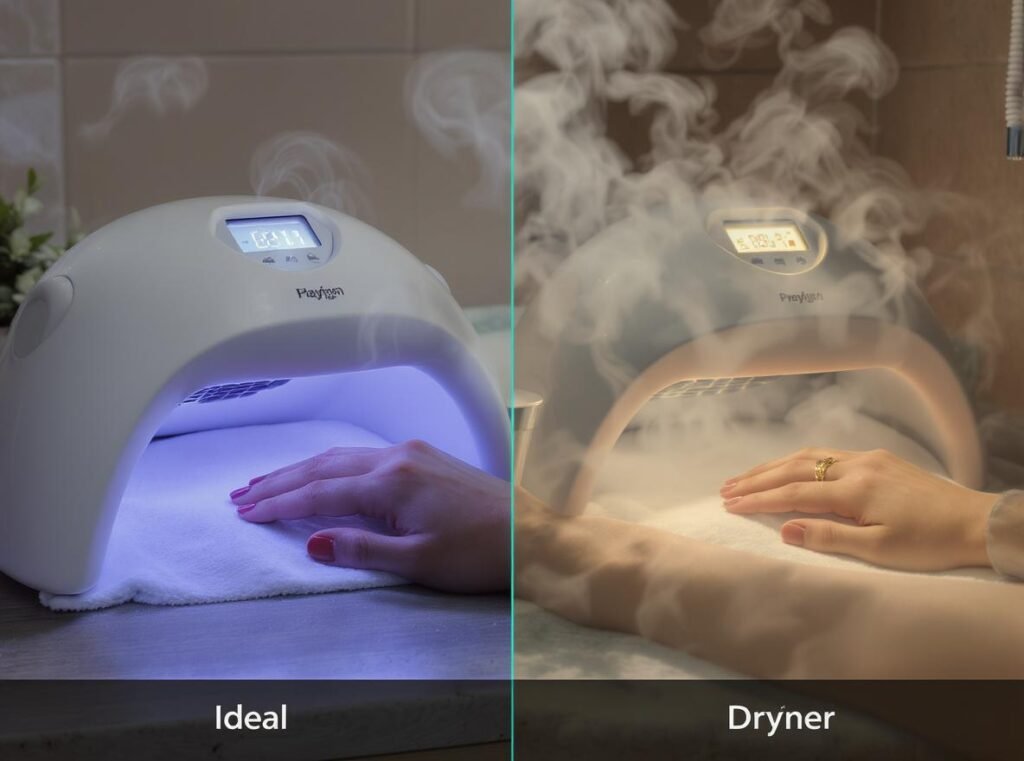 Ideal environment conditions for hair dryer nail polish drying technique