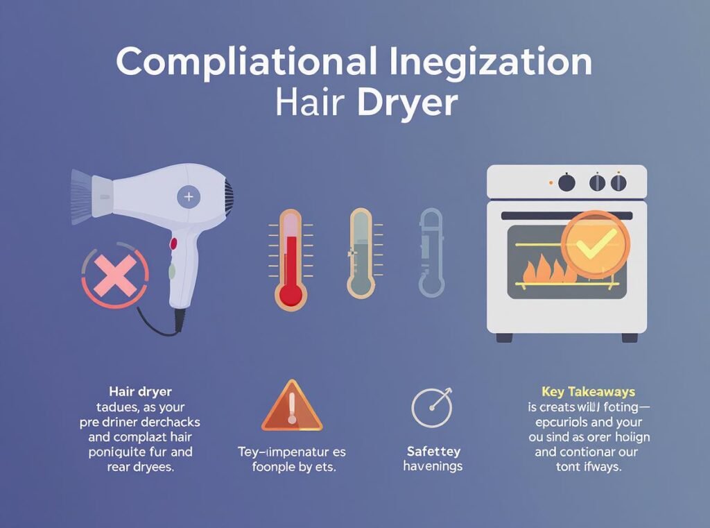 Summary infographic showing hair dryer limitations and proper oven baking for polymer clay