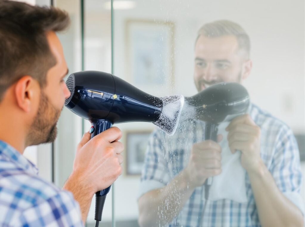 Successful hair dryer sticker removal with clean results