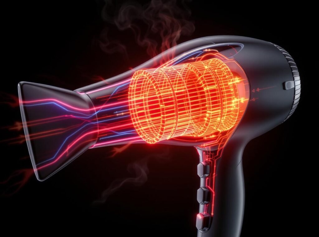 Hair dryer heating element design differences 110V 220V