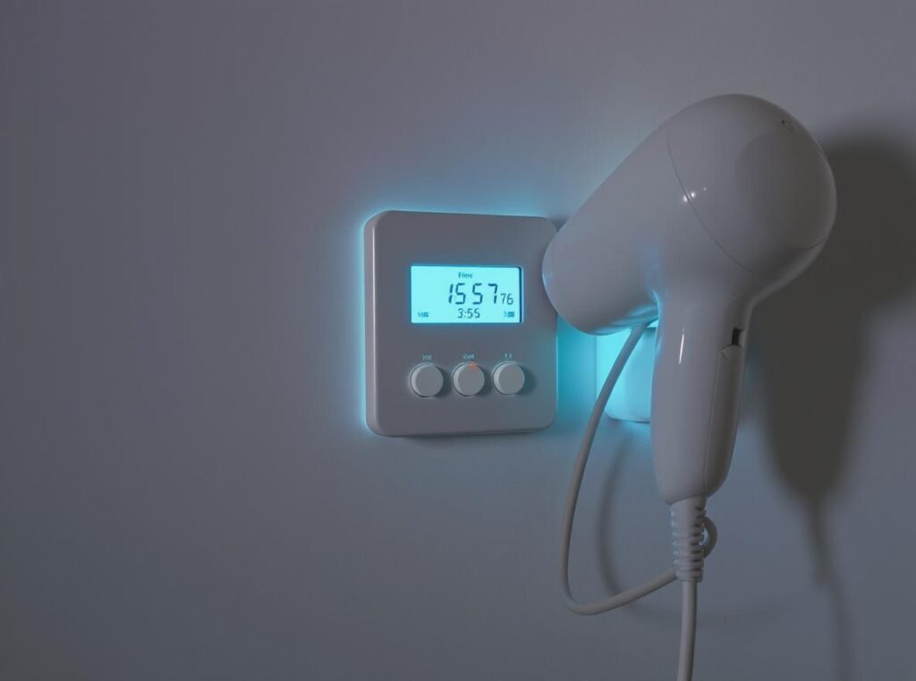 Hair dryer energy consumption measurement showing power usage differences
