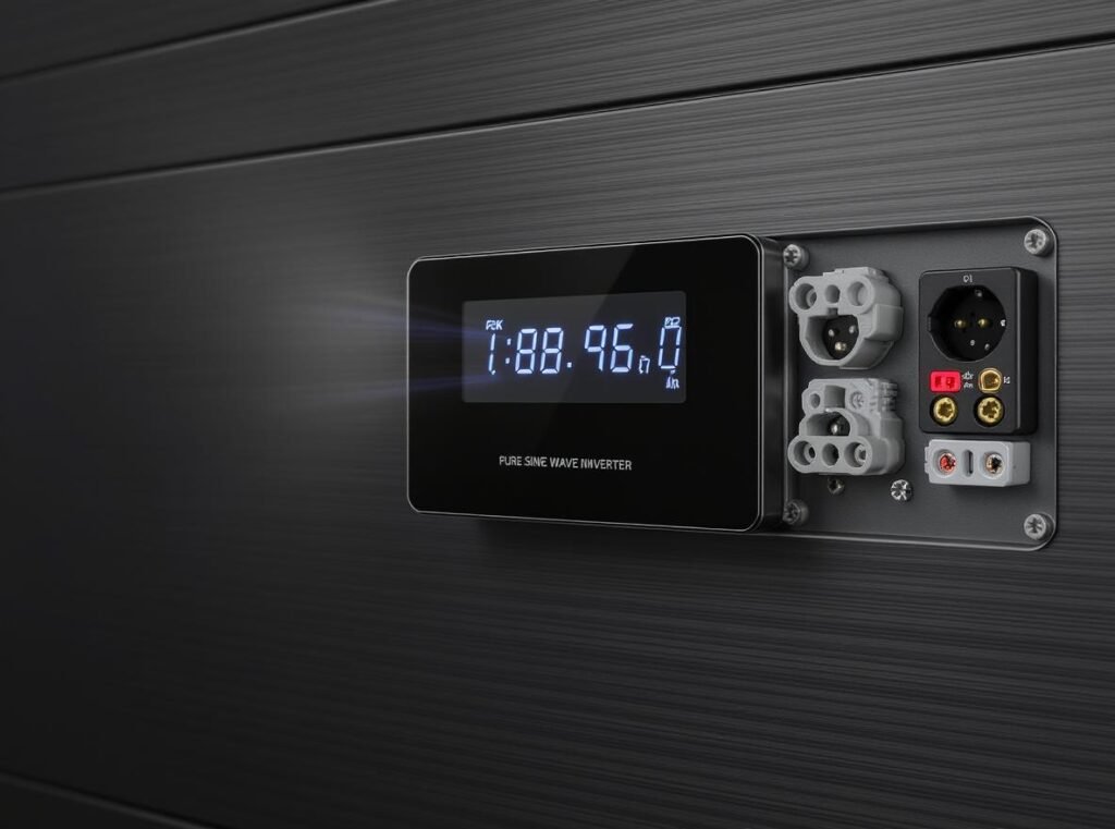 Pure sine wave inverter showing power conversion technology for RV applications