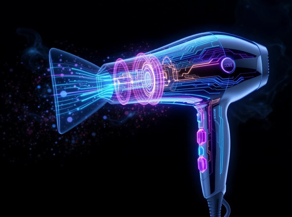 Hair dryer technologies for mixed hair types - ionic, ceramic, and tourmaline technology