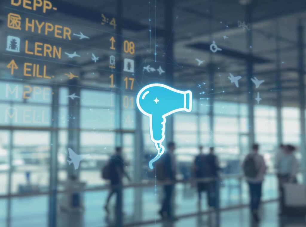 Major airline policies for hair dryers in carry-on luggage