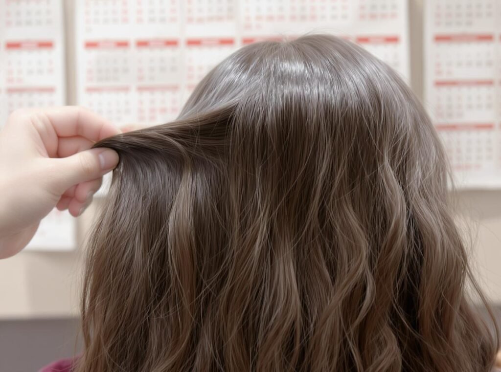 Hair health improvement timeline showing long-term benefits of ionic hair dryer use