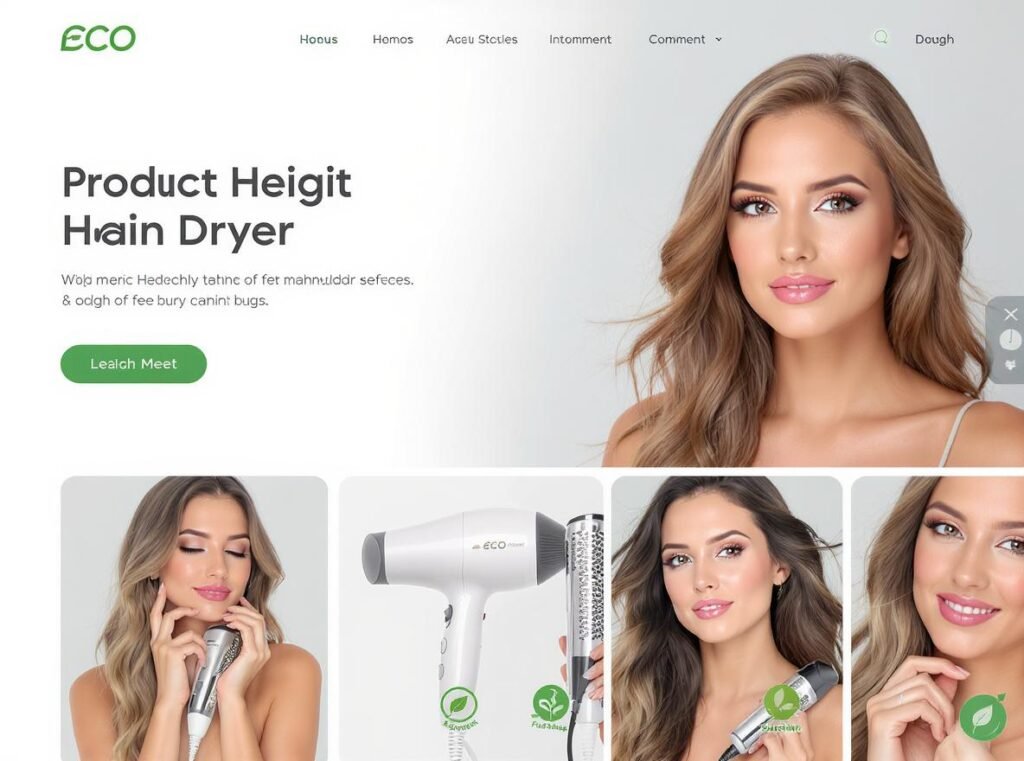 Premium eco-friendly hair dryers from leading sustainable brands with green certifications