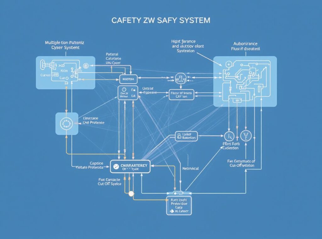 Comprehensive hair dryer safety system showing multiple protection features working with proximity sensors