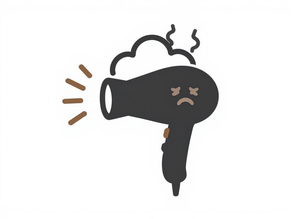 Battery hair dryer limitations showing low power and short runtime issues