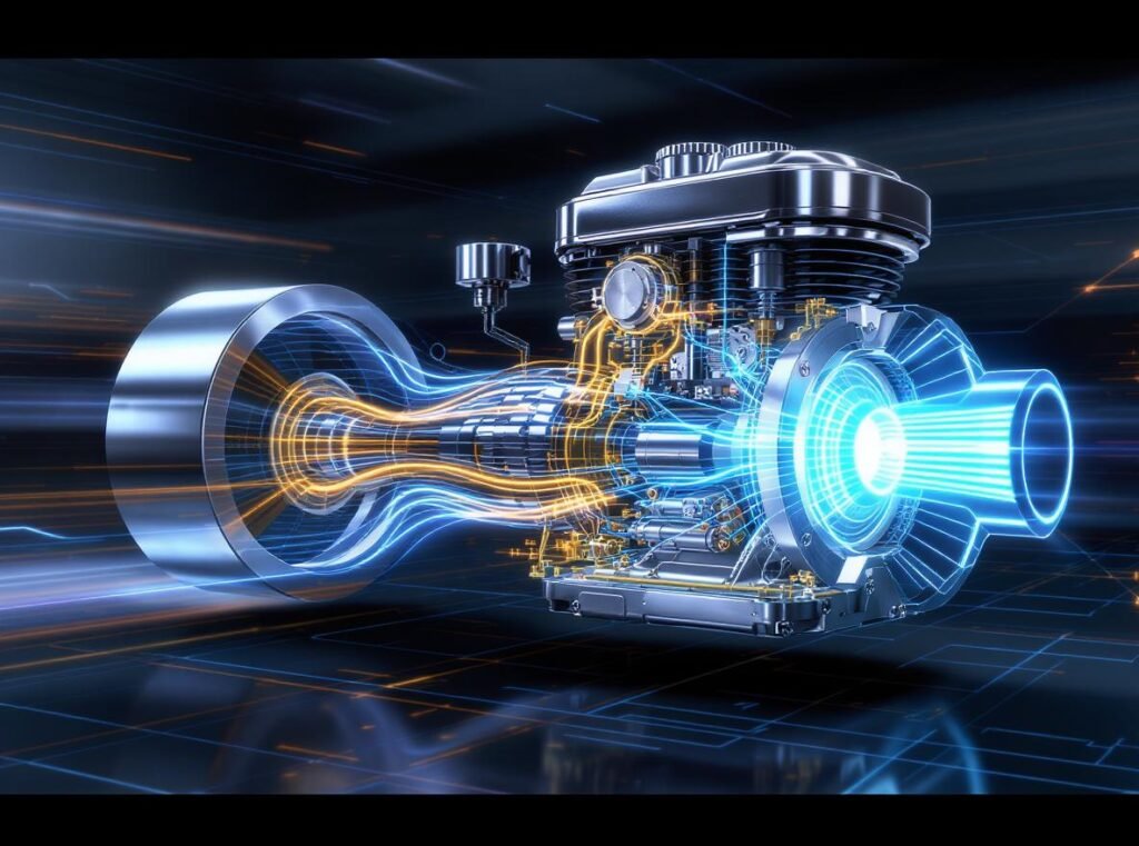 High-power hair dryer motor showing airflow dynamics and 1800W professional performance