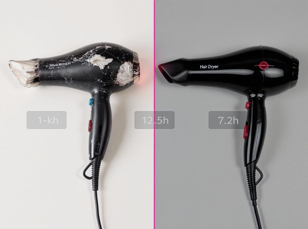 Old vs new hair dryer comparison for replacement decision