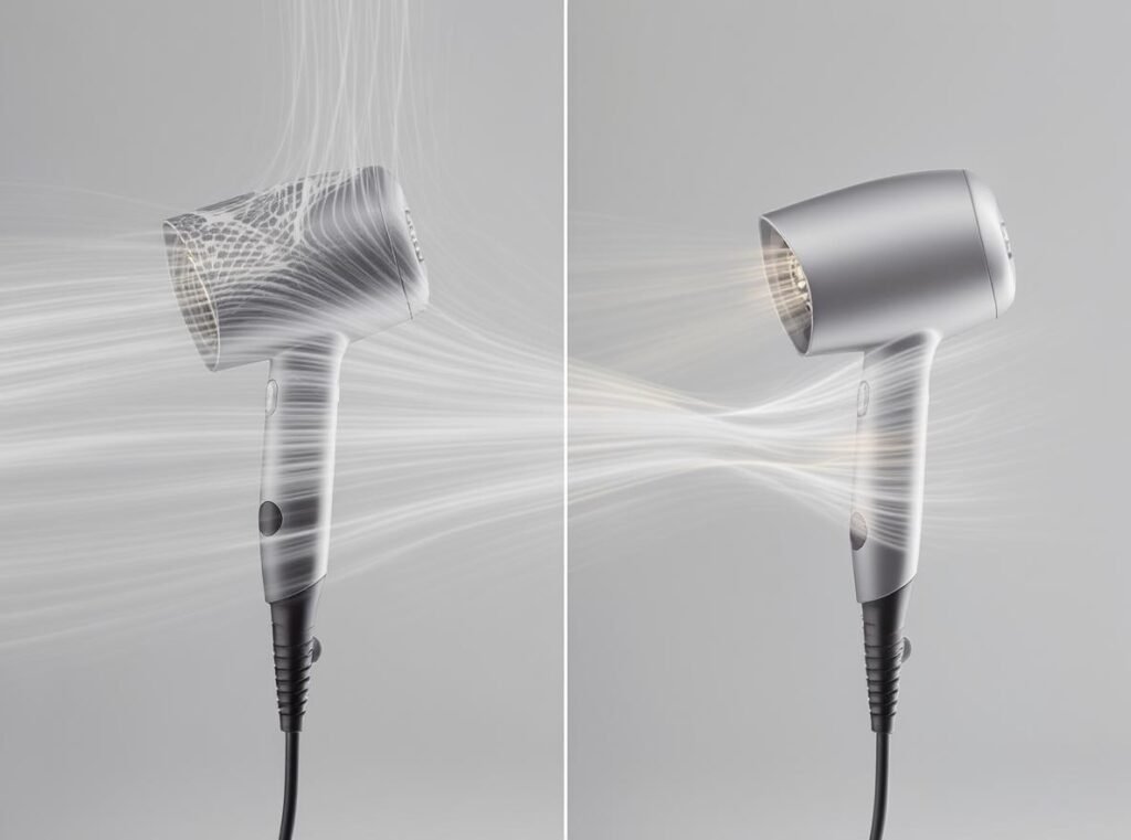 High-speed hair dryer reducing styling time for arthritis management