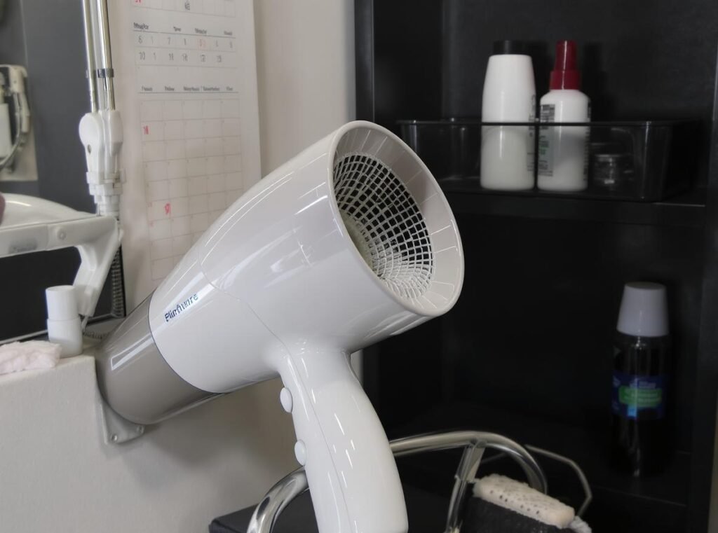 Proper hair dryer storage and preventive maintenance setup to prevent burning smells