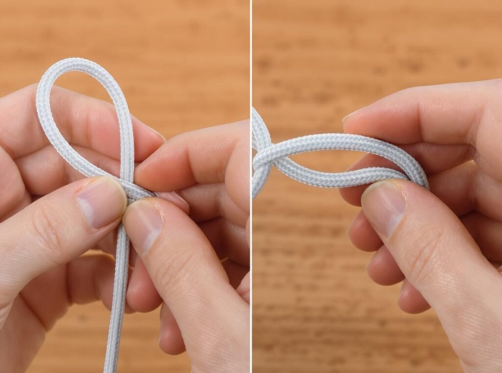 Figure-eight cord coiling technique demonstration for hair dryer longevity