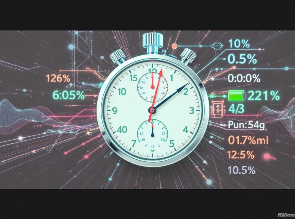 Battery runtime timer showing hair dryer operation duration
