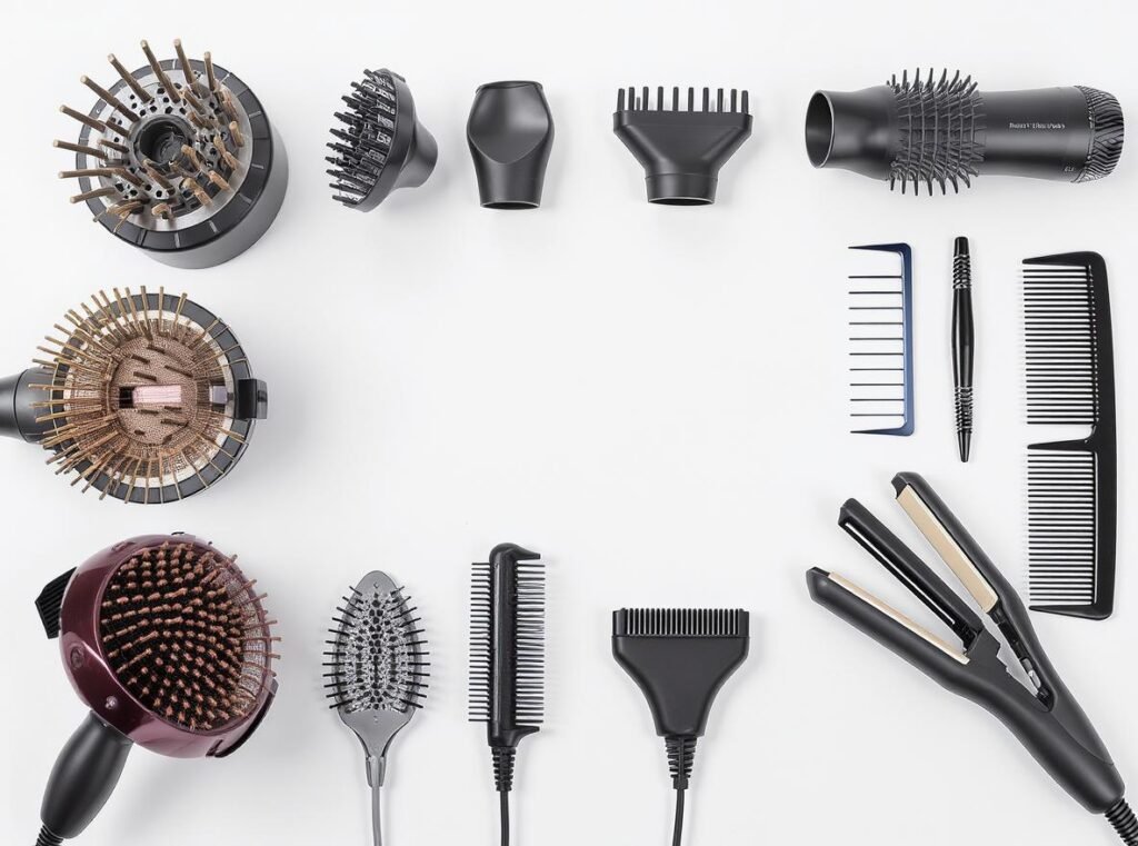Hair dryer attachments and accessories comparison showing concentrators and diffusers
