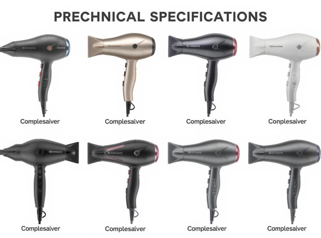 Different hair dryer models with features for polymer clay conditioning work