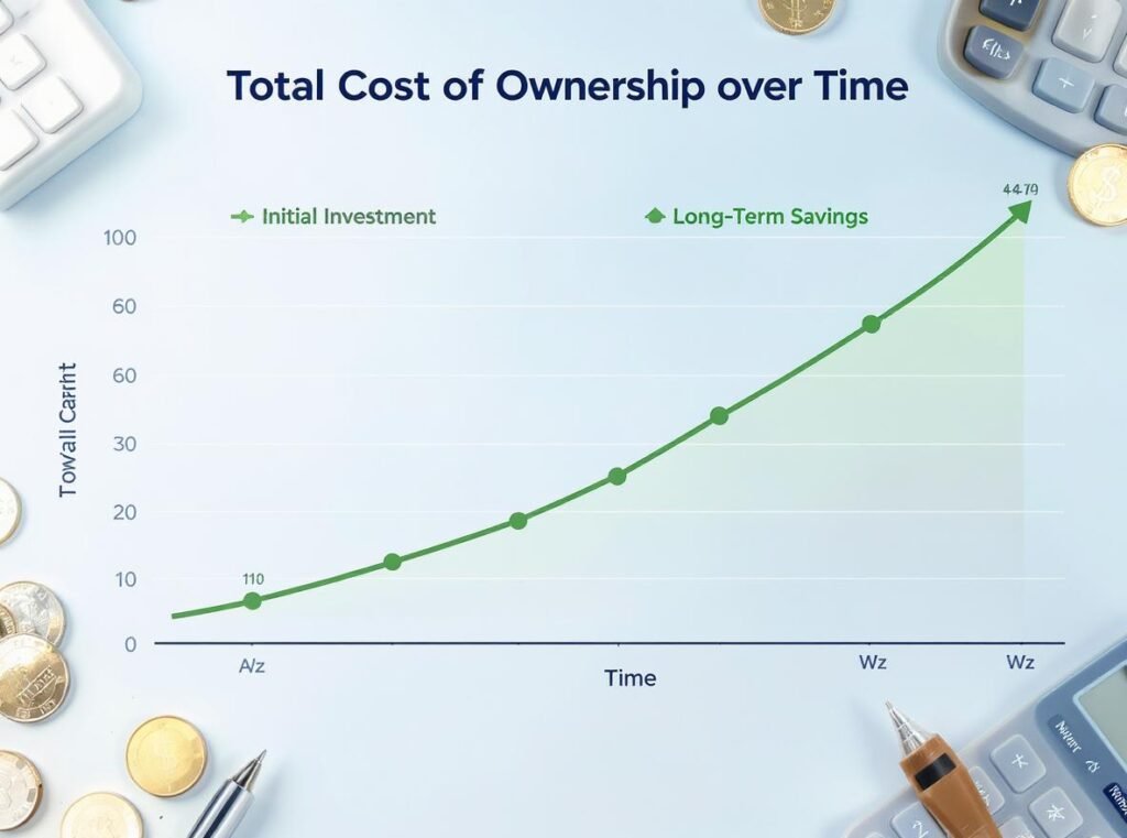 Total cost of ownership analysis comparing AC and BLDC hair dryer motors over time