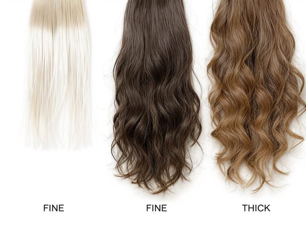 Comparison of different hair types with matching heat protectant products