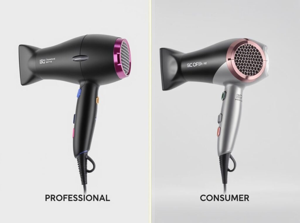 Professional hair dryer features vs consumer models - investment comparison for families